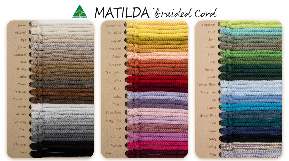 Matilda Braided Cord BURGUNDY 5mm 100m