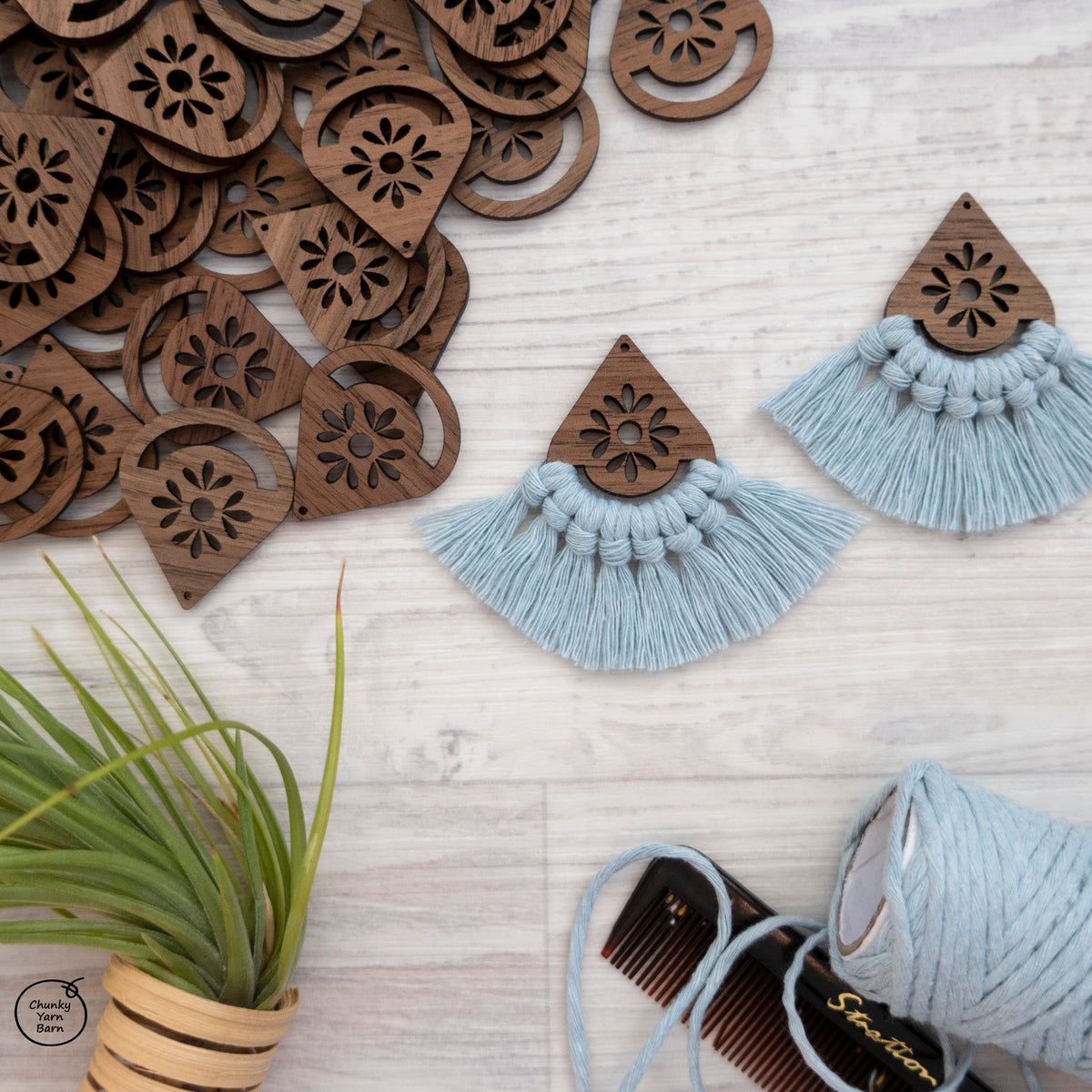 WALNUT Macrame Earring Frames PETALS Range