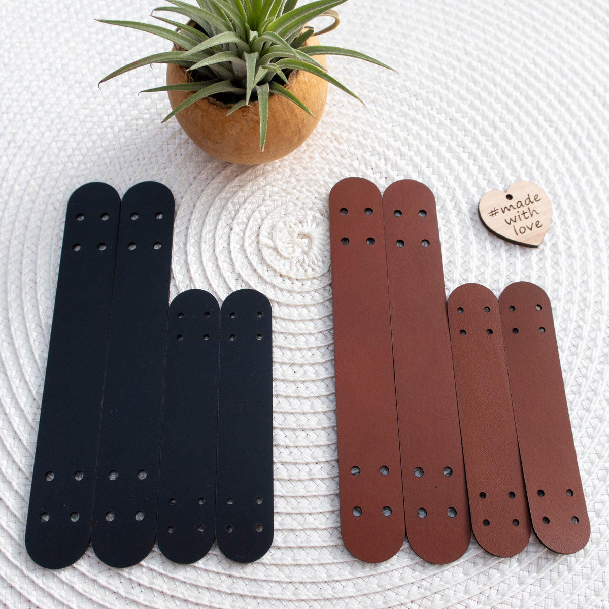 Genuine Leather Handles - Pair