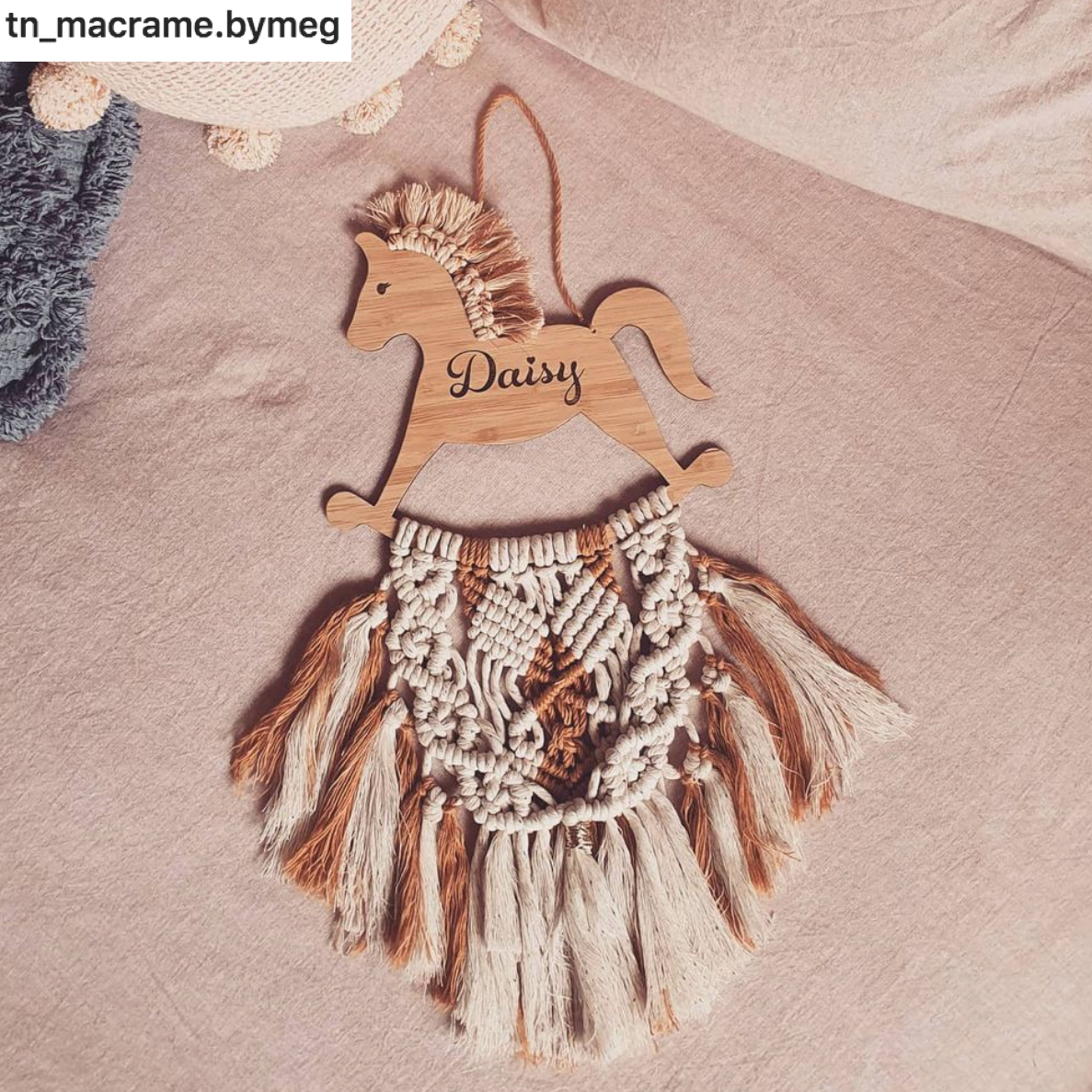 PERSONALISED Macrame Frame ROCKING HORSE