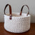 22cm Basket + Leather Handles