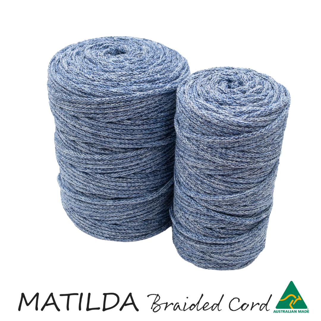 Matilda Braided Cord JEANS/SKY/POWDER BLUE 5mm 100m