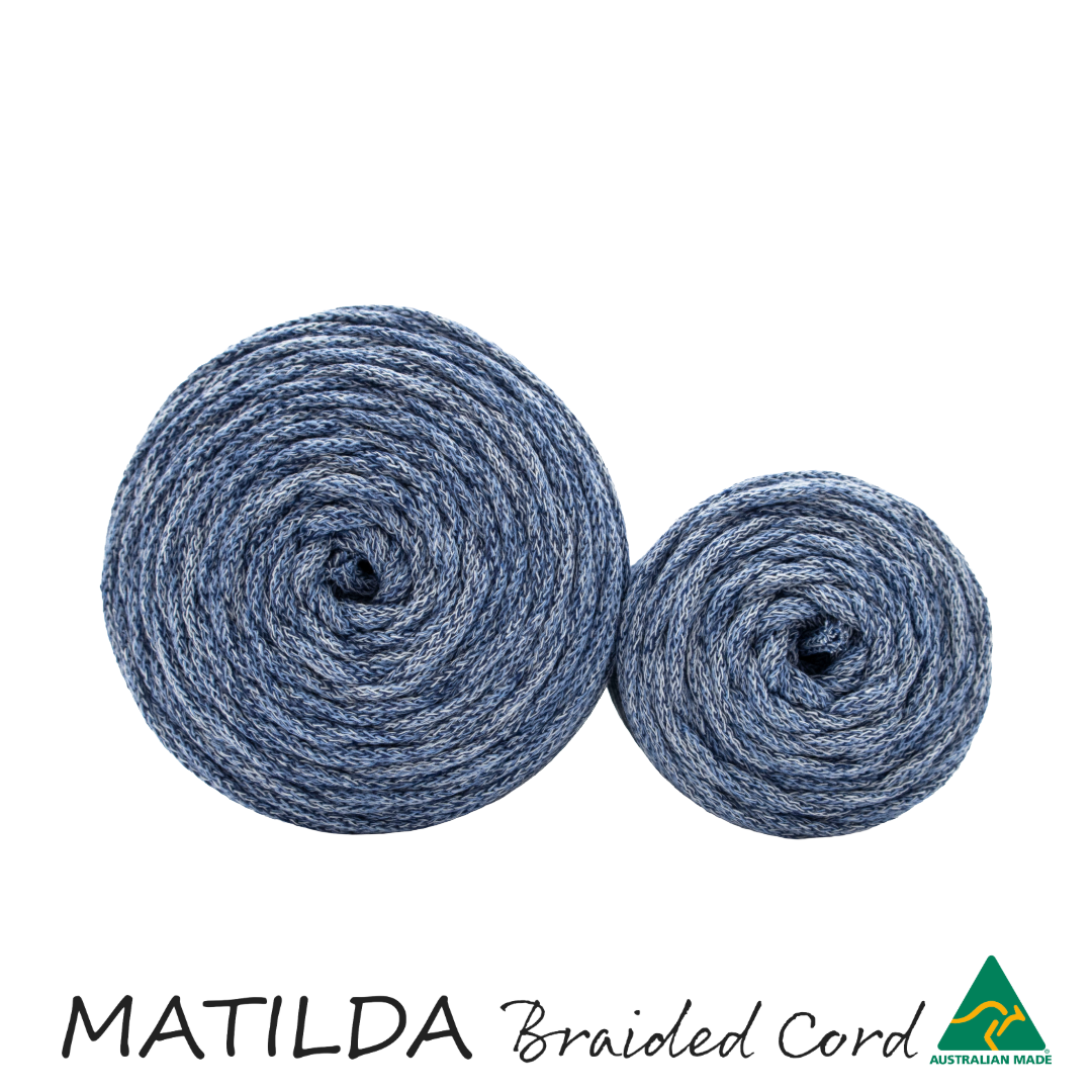 Matilda Braided Cord JEANS/SKY/POWDER BLUE 5mm 100m