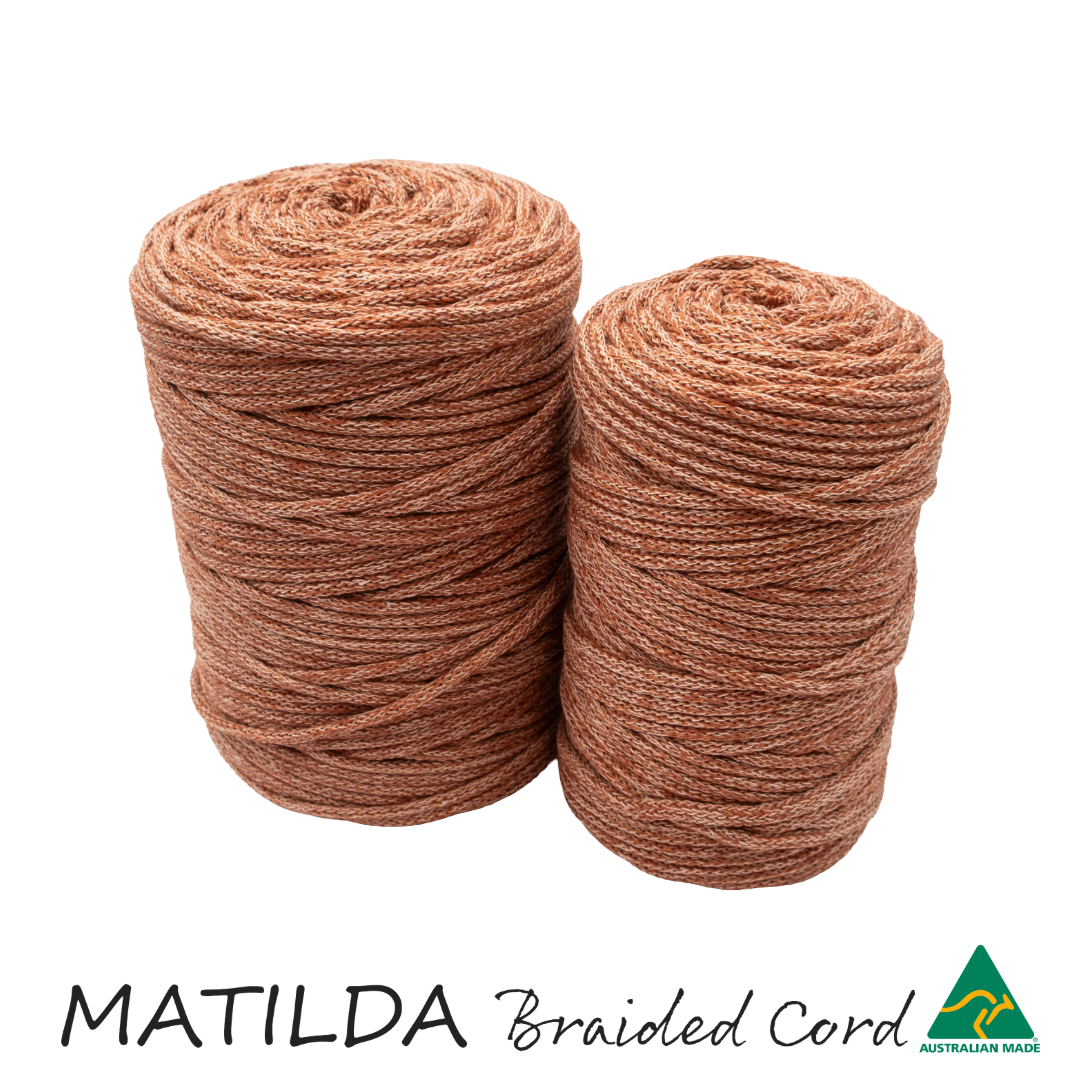 Matilda Braided Cord TERRACOTTA/PUMPKIN/PEACH 5mm 100m