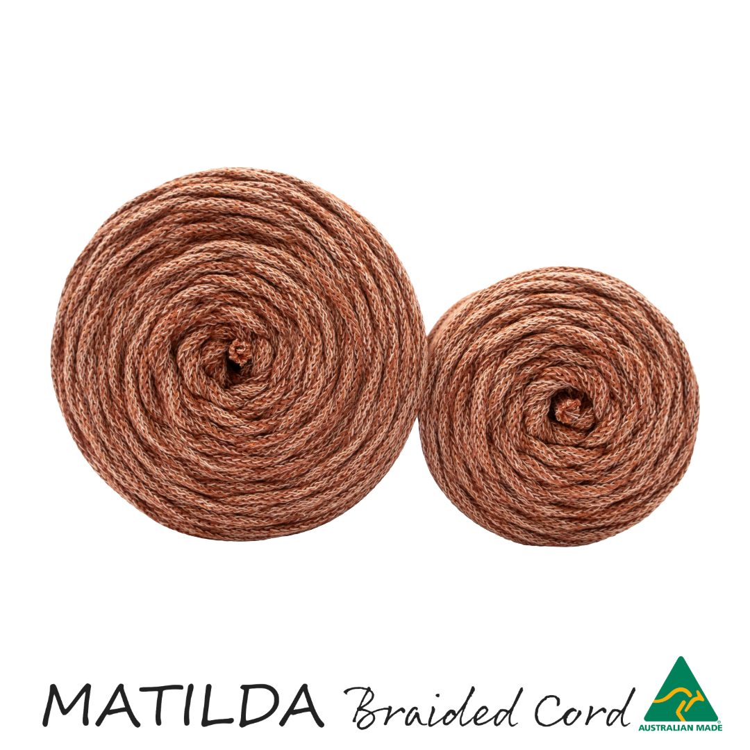 Matilda Braided Cord TERRACOTTA/PUMPKIN/PEACH 5mm 100m