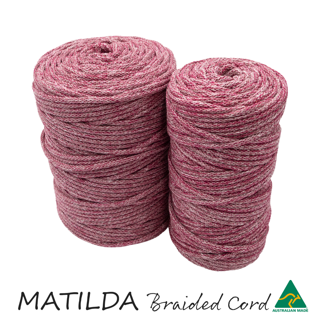 Matilda Braided Cord FUCHSIA/ROSE/BABY PINK 5mm 100m