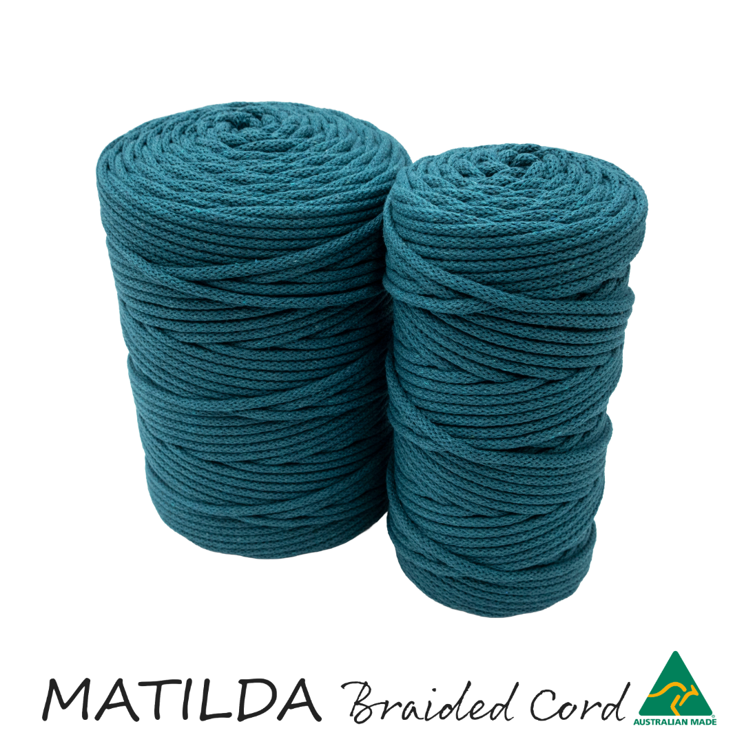 Matilda Braided Cord TEAL 5mm 100m