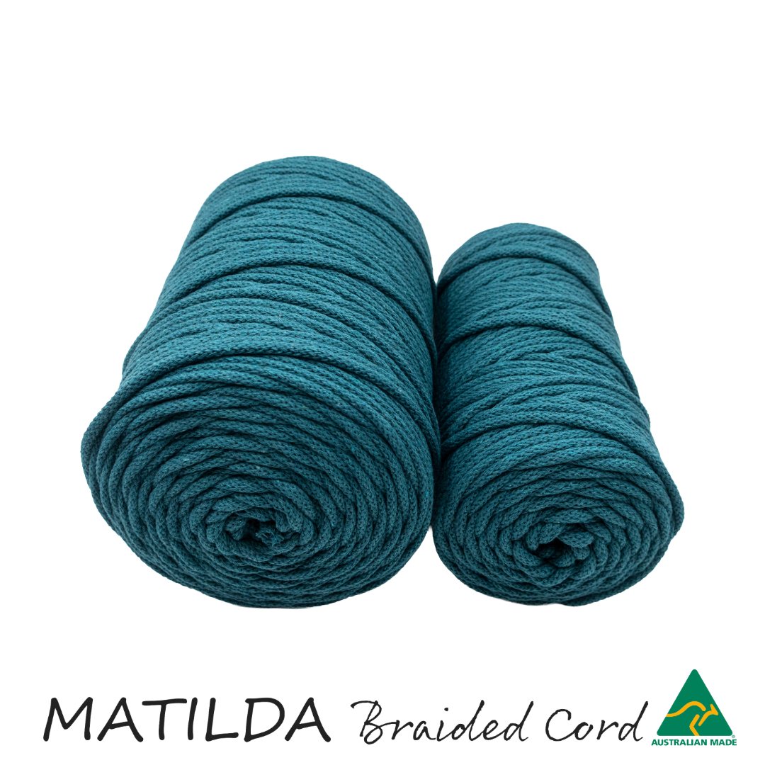 Matilda Braided Cord TEAL 5mm 100m