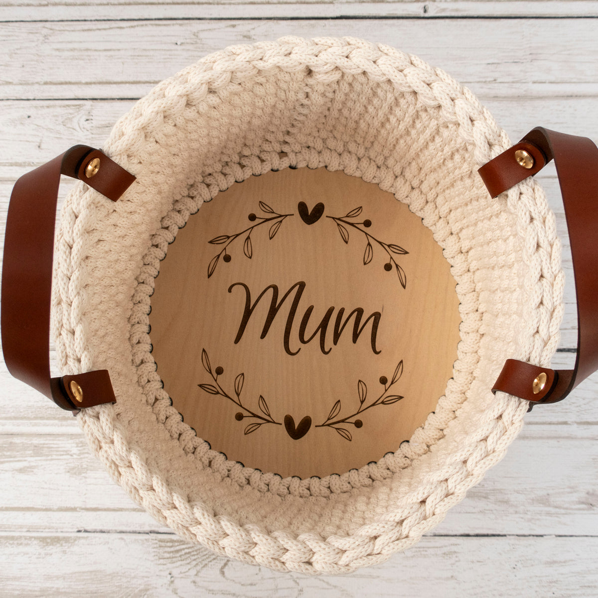 Crochet Basket Kit 22cm incl. Leather Handles Mother&#39;s Day
