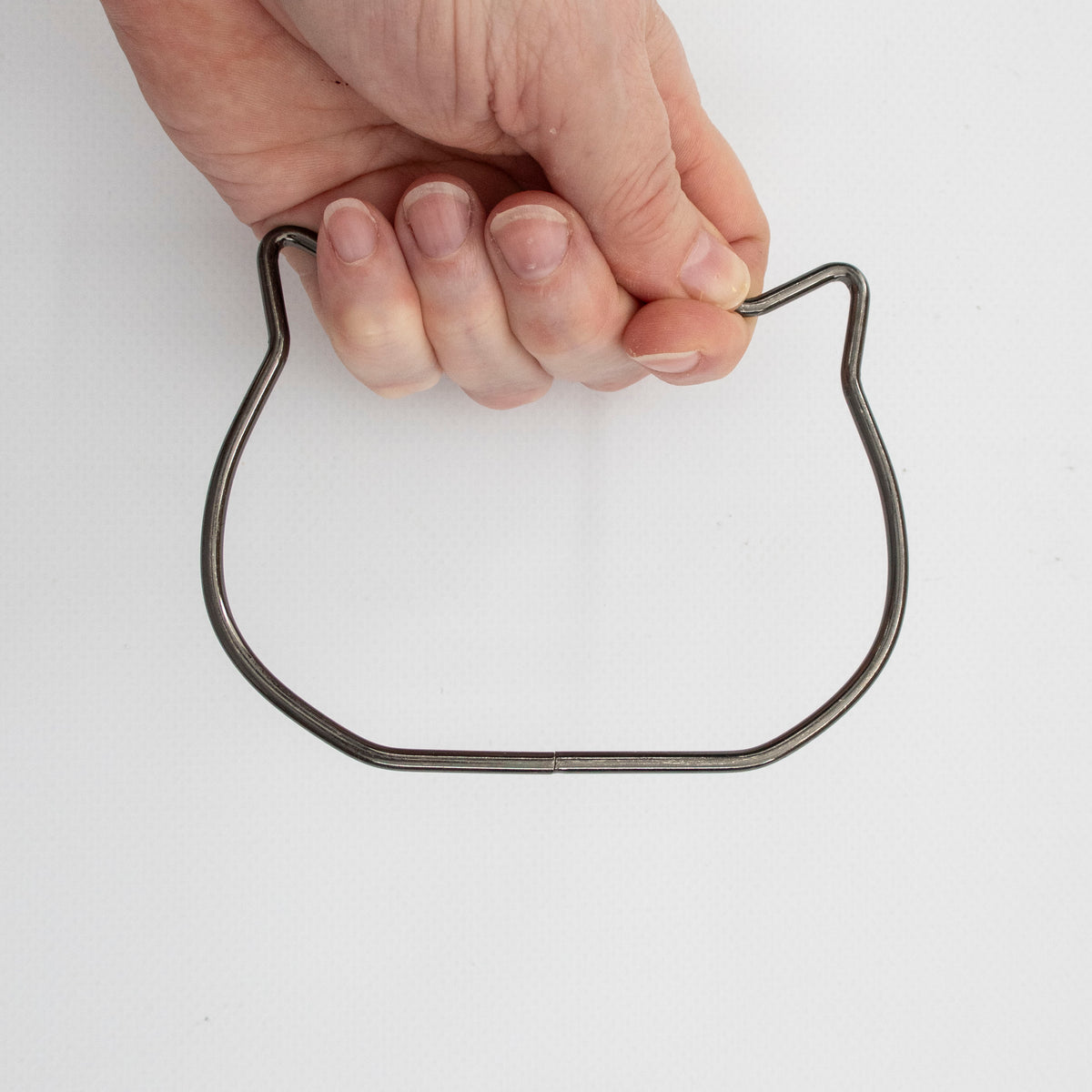 Handbag Handles - Black Metal Kitty