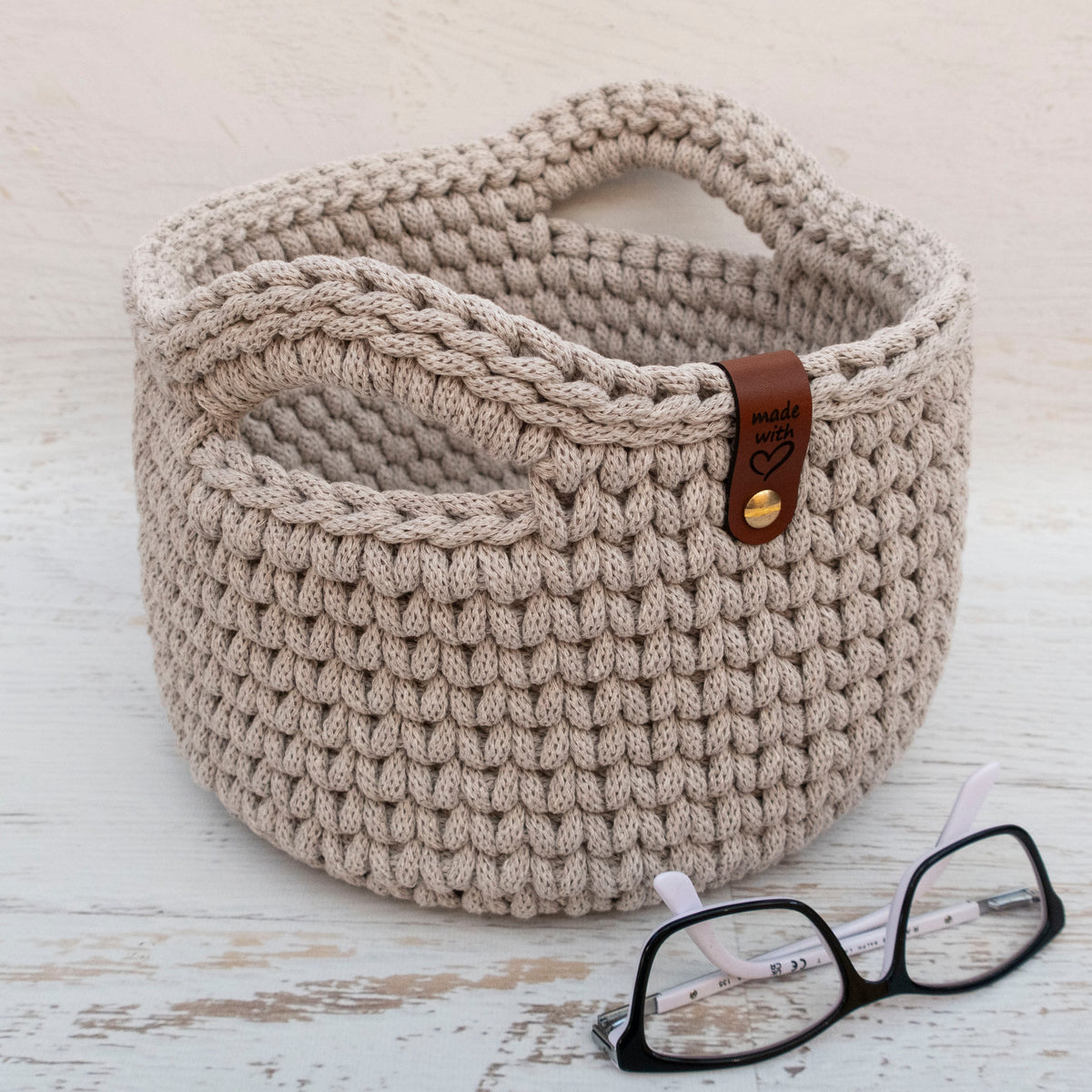 Crochet Basket with Handles Kit 22cm CUSTOMISED