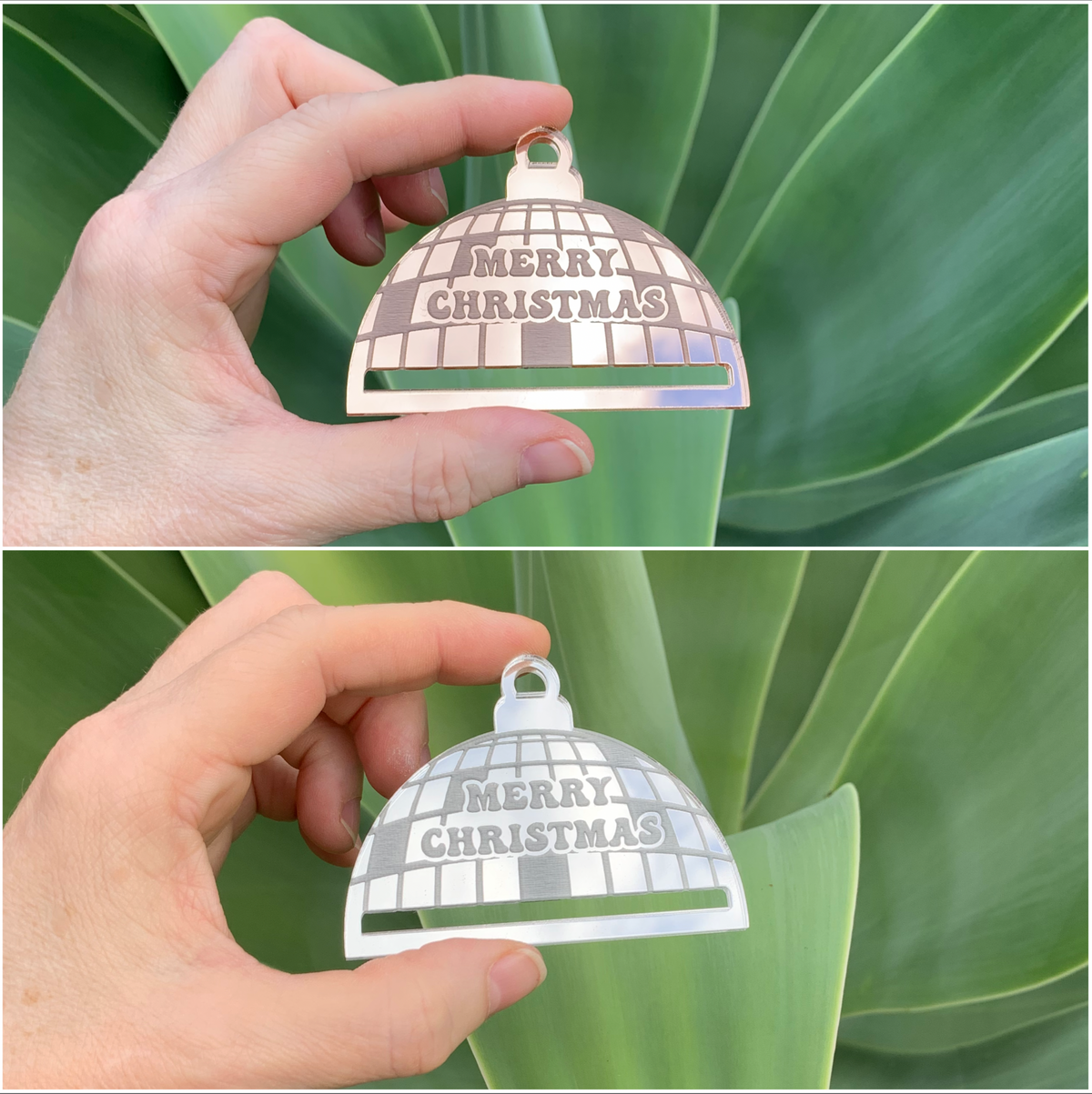 Disco Christmas Macrame Ornament