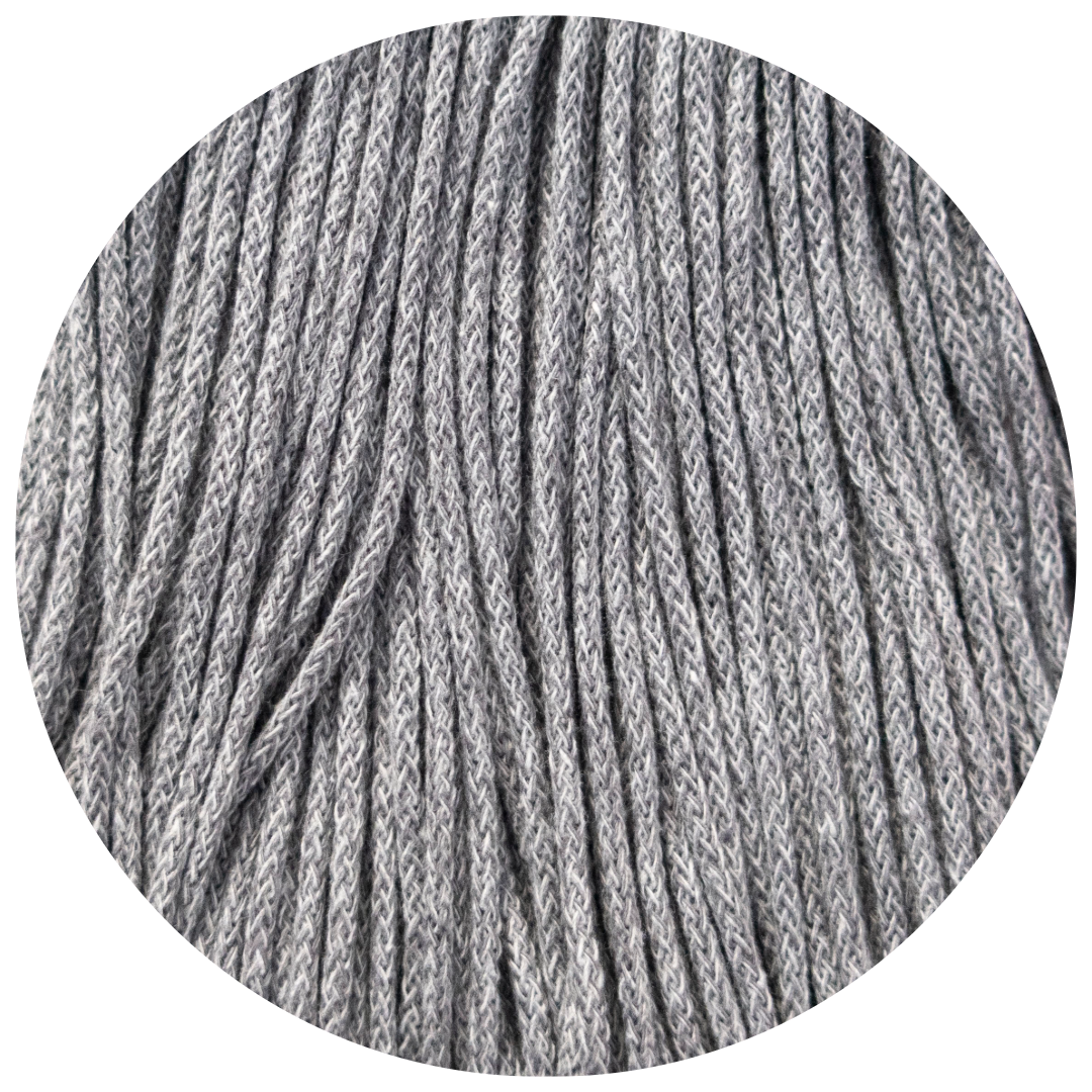 MATILDA Braided Cord METAL/LT GREY 3mm 50m