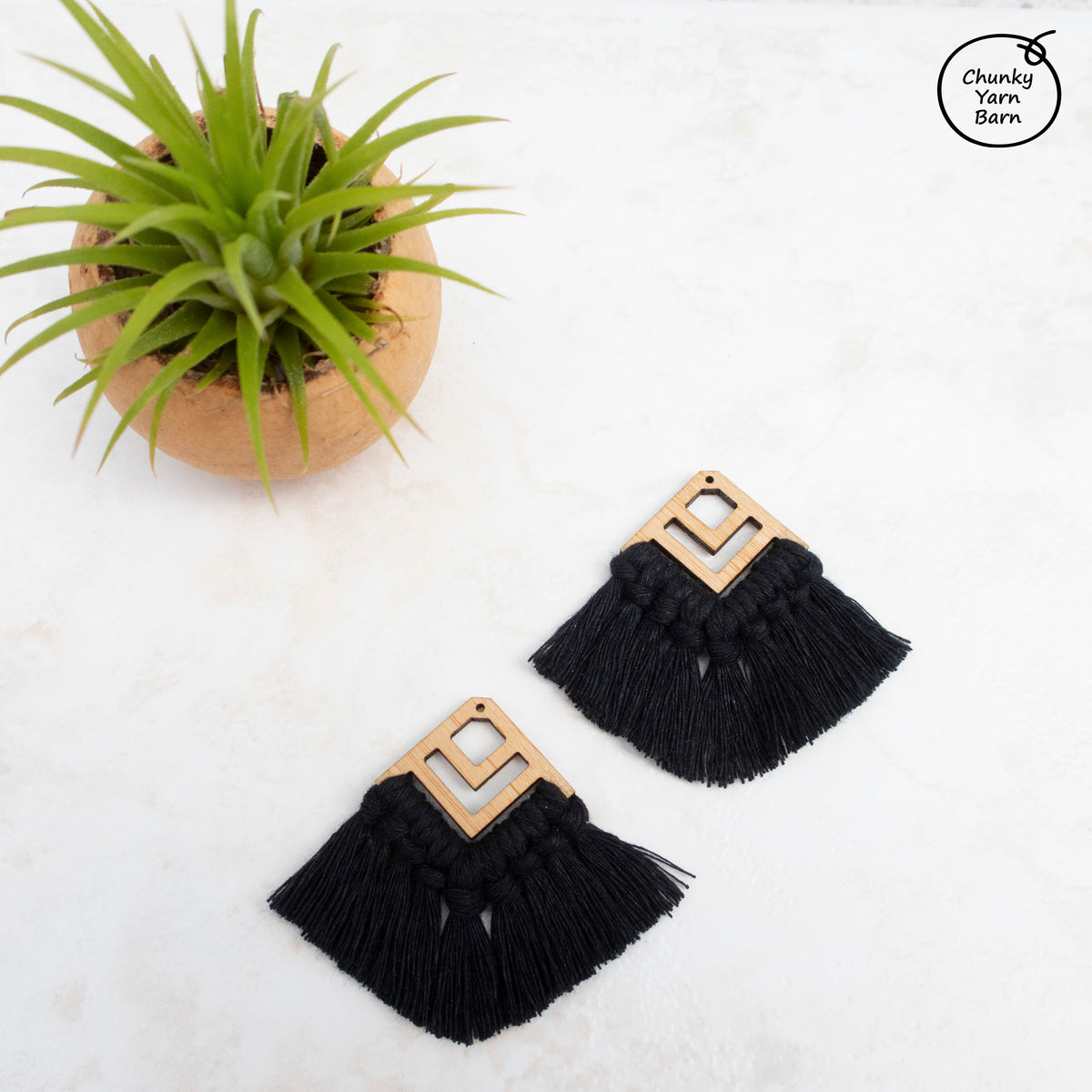 Earring Macrame Frames DIAMOND CHEVRON Pair