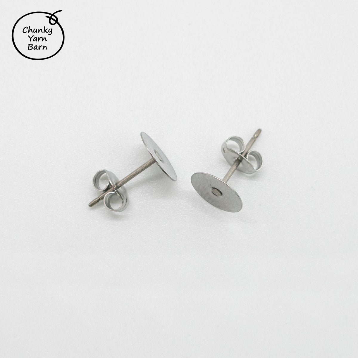 8mm Earring Stud &amp; Butterfly Back (5 Pairs)