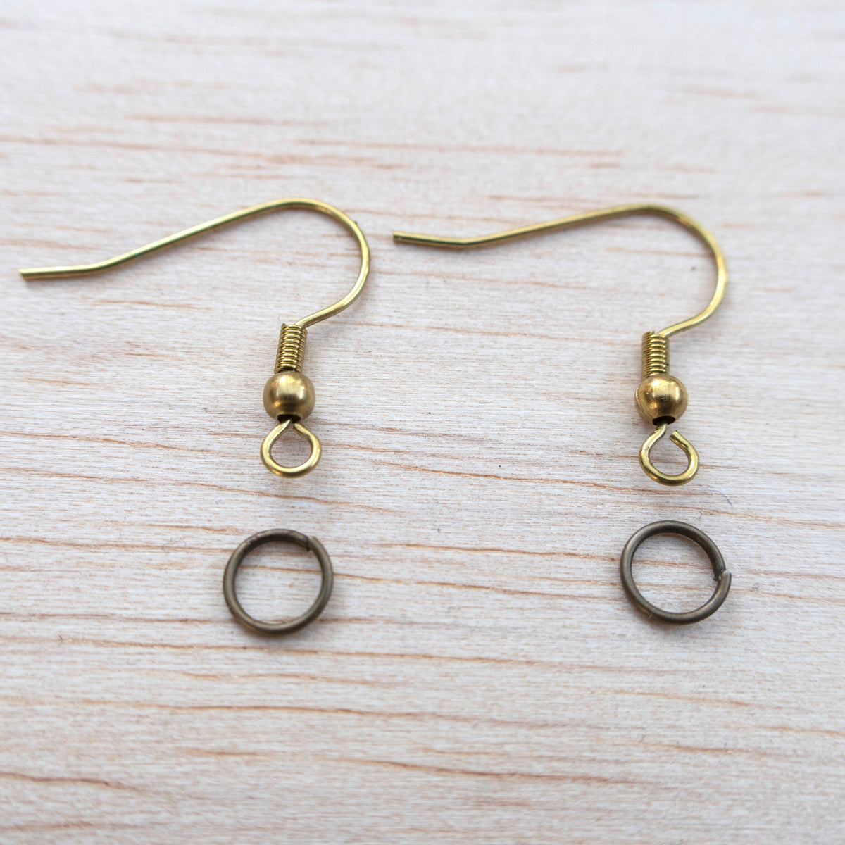 BRASS Earring Hooks + Jump Rings (5 Pairs)