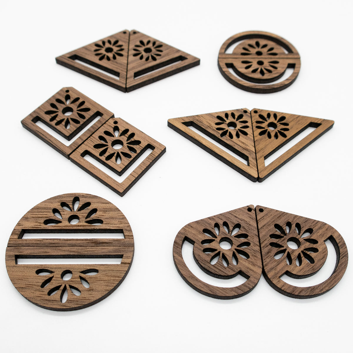 WALNUT Macrame Earring Frames PETALS Range