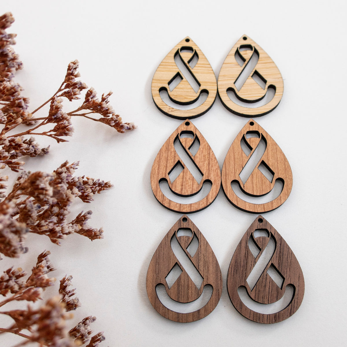 Macrame Earring Blanks AWARENESS RIBBON