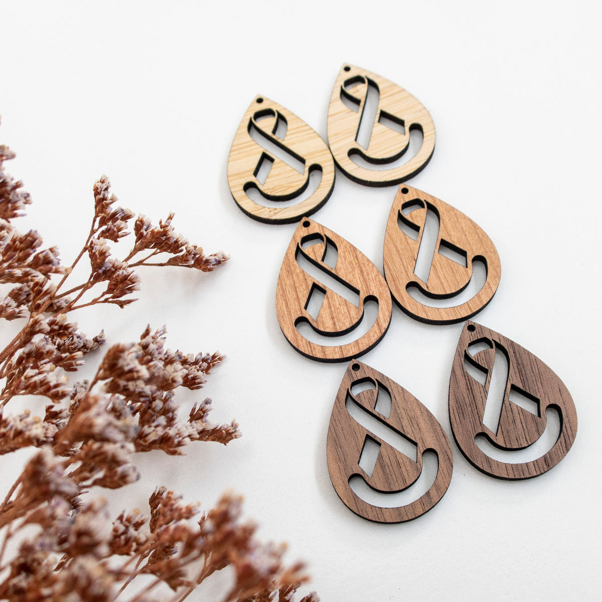 Macrame Earring Blanks AWARENESS RIBBON