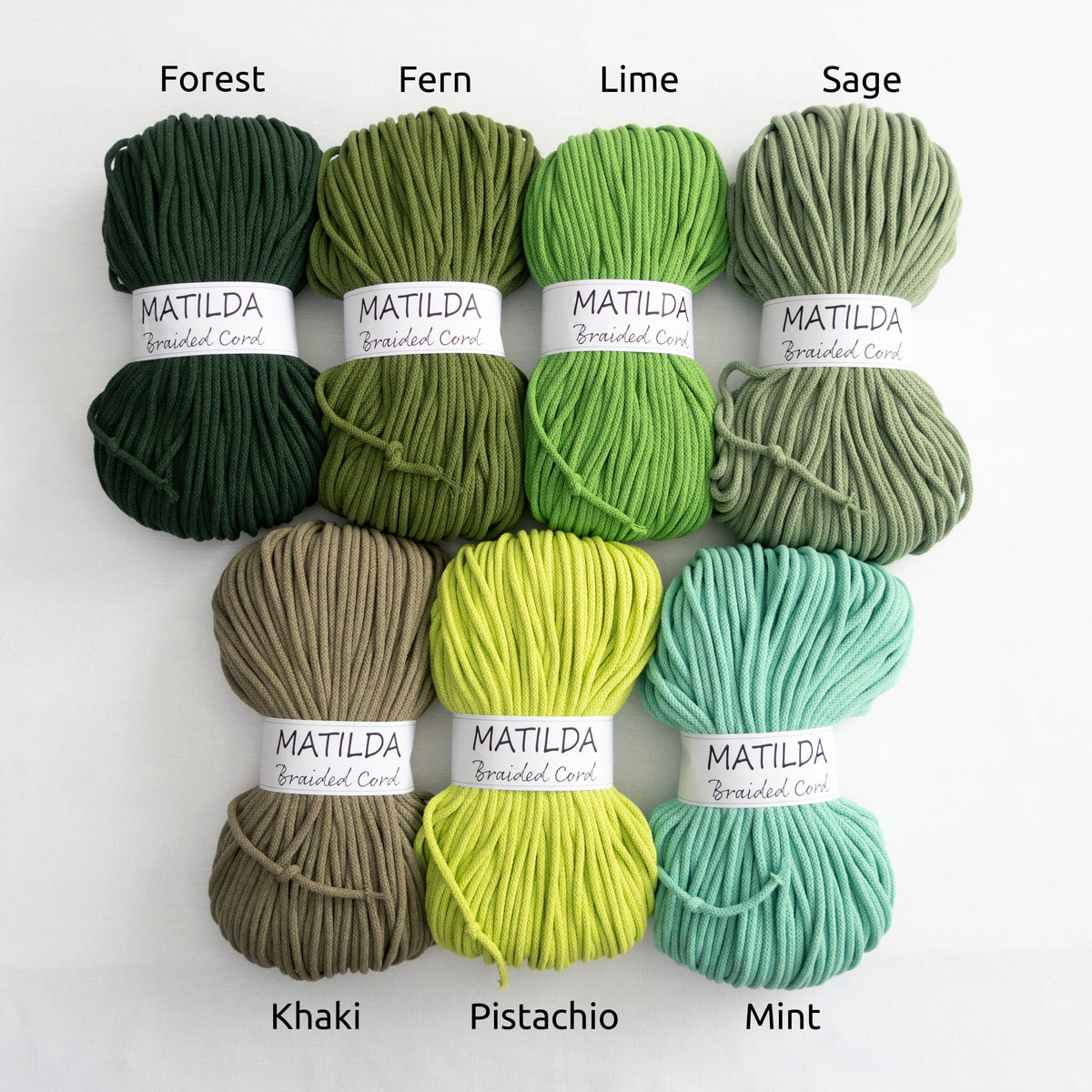 Matilda Braided Cord PISTACHIO 5mm 50m