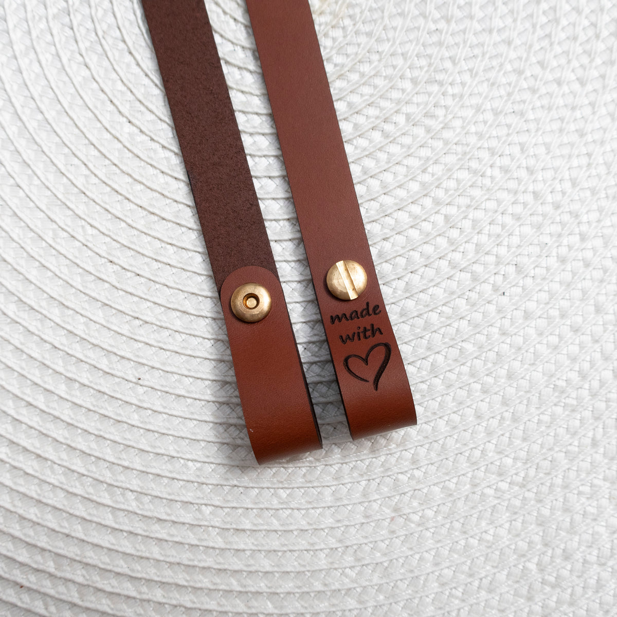 Genuine Leather 40cm Handles + Screws