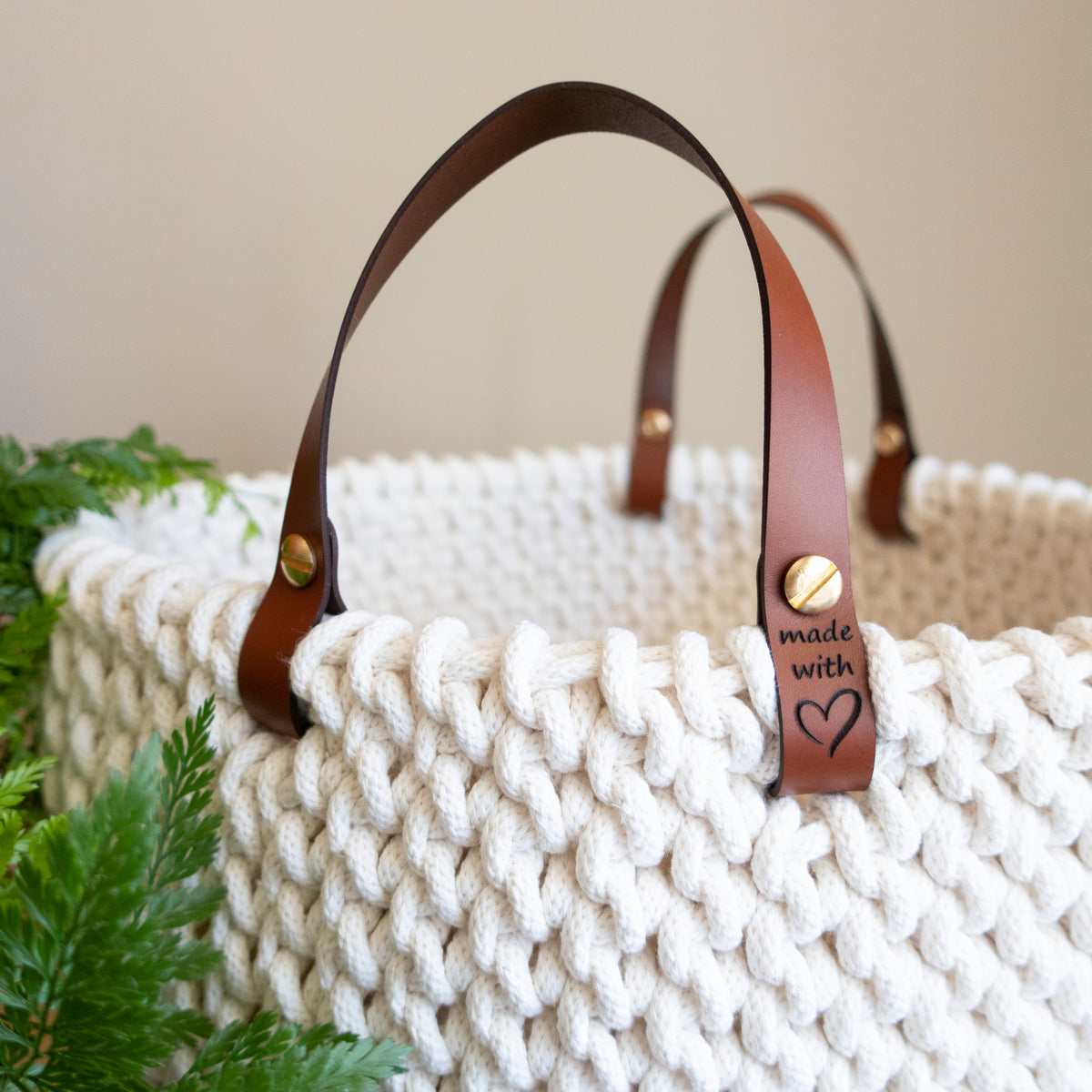 Genuine Leather 40cm Handles + Screws