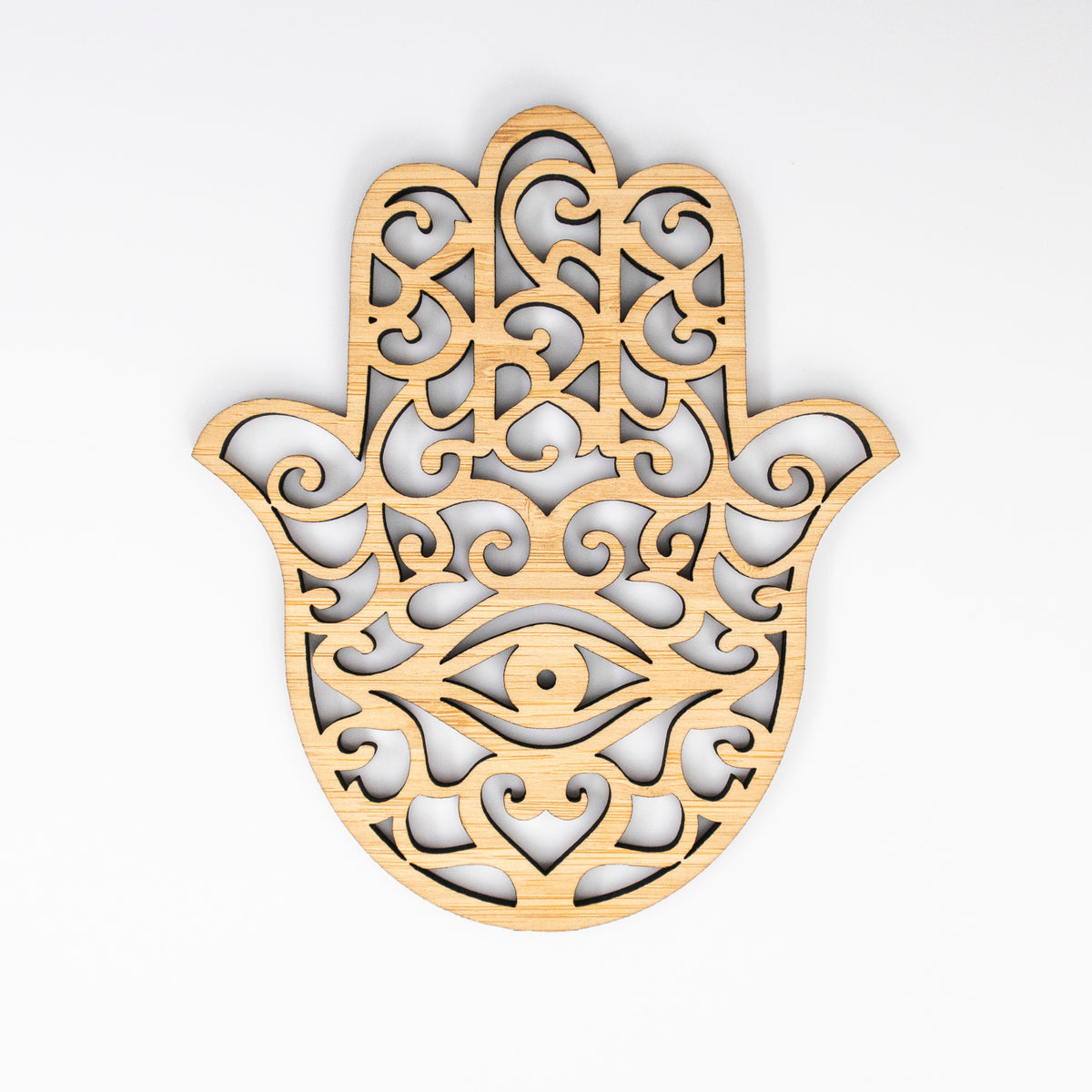 Bamboo Hamsa Hand with EYE