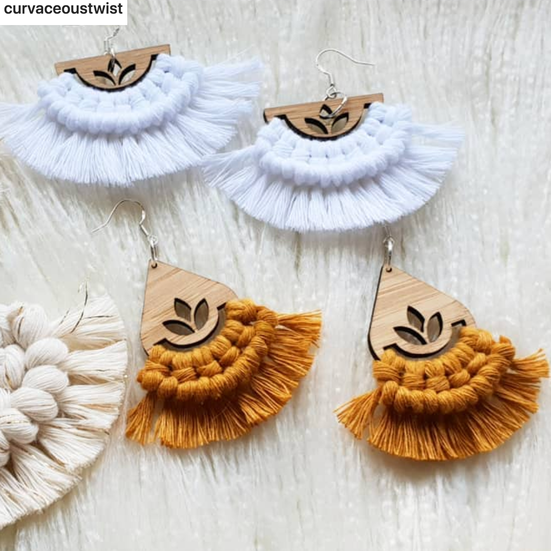 BAMBOO Earring Macrame Frames LOTUS Range