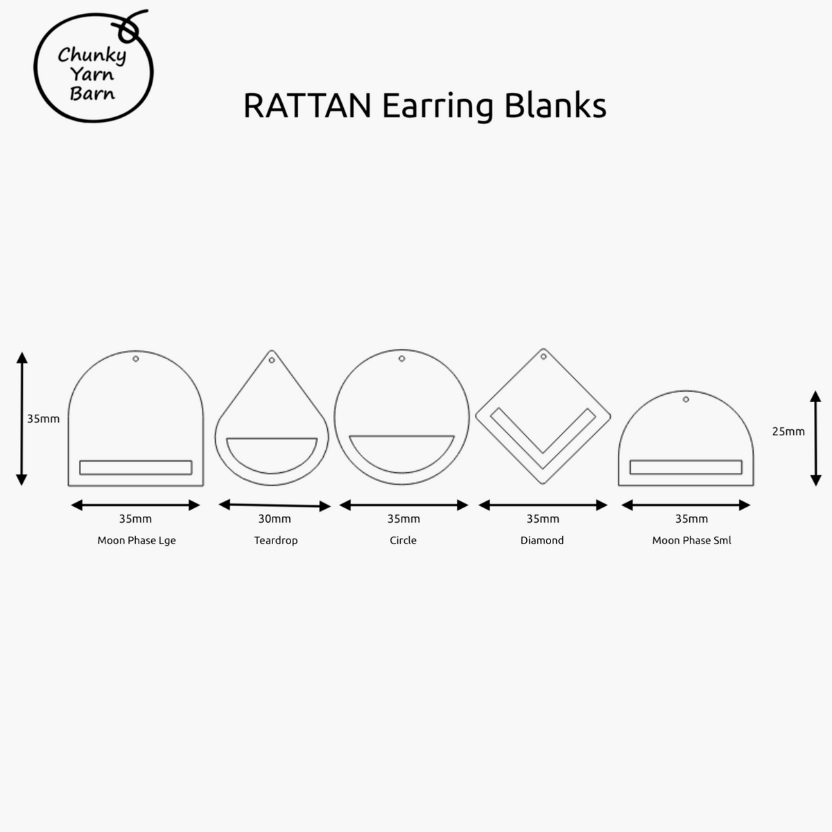 Macrame Earring Frames RATTAN